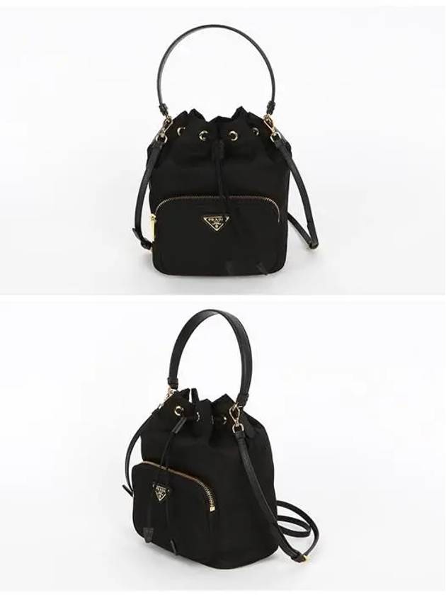 Duet Re-Nylon Bucket Bag Black - PRADA - BALAAN 3