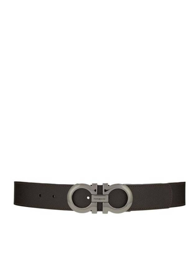 Gancini Reversible Adjustable Leather Belt Black - SALVATORE FERRAGAMO - BALAAN 2