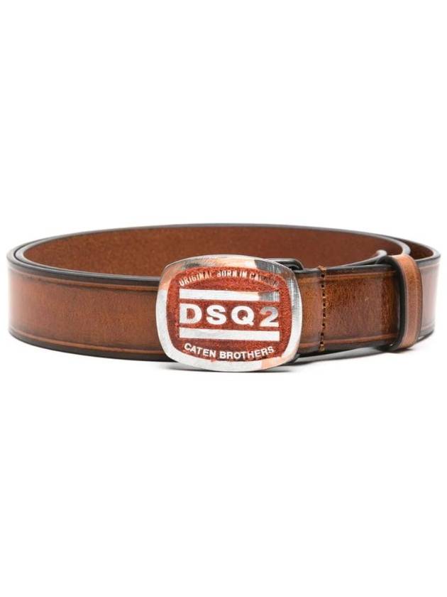 logo buckle leather belt BEM058312900001 - DSQUARED2 - BALAAN 1