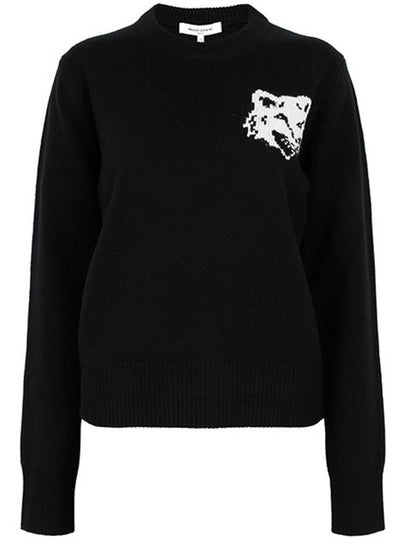 Fox Head Wool Sweatshirt Black - MAISON KITSUNE - BALAAN 2