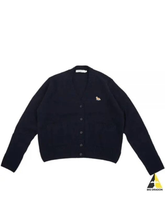 Baby Fox Patch Boxy Cardigan Navy - MAISON KITSUNE - BALAAN.