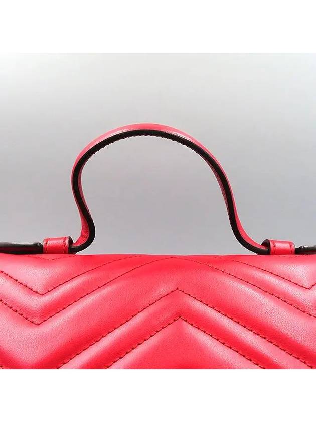 498110 Red Leather Matelasse Gold Marmont Top Handle Tote Bag Shoulder Strap 2WAY - GUCCI - BALAAN 4