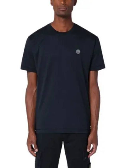 Logo Patch Short Sleeve T-Shirt Navy - STONE ISLAND - BALAAN 2