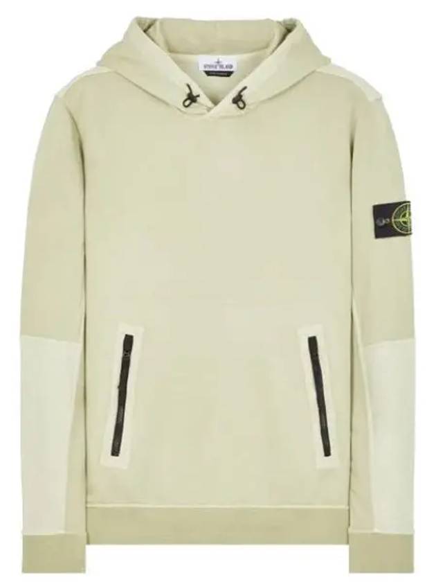 Regular Fit Mercerized Cotton Fleece Cotton Hoodie Pistachio - STONE ISLAND - BALAAN 2