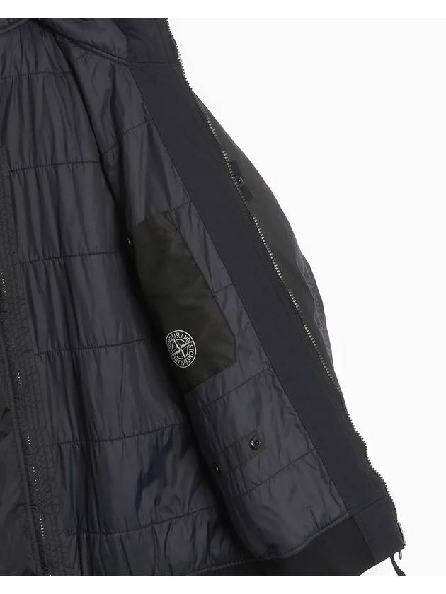 Men's Garment Dyed Crinkle Reps Recycled Nylon Primaloft TC Hooded Jacket Black - STONE ISLAND - BALAAN 6