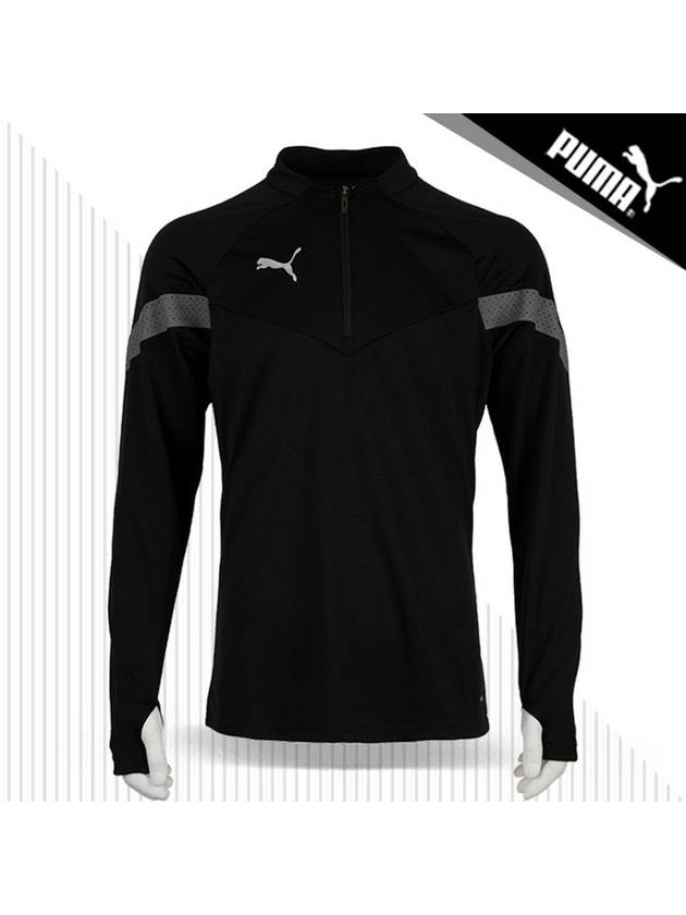 Team Final Training 1 4 Zip Long Sleeve 65737503 Black R - PUMA - BALAAN 1