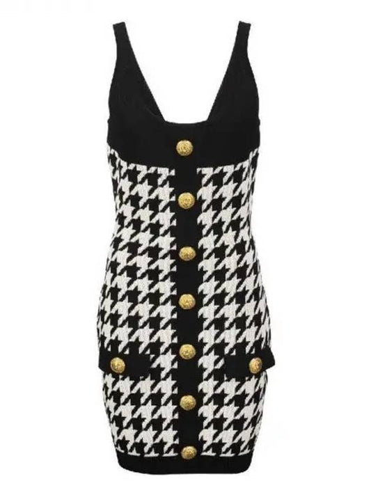 Jacquard houndstooth knit dress - BALMAIN - BALAAN 1