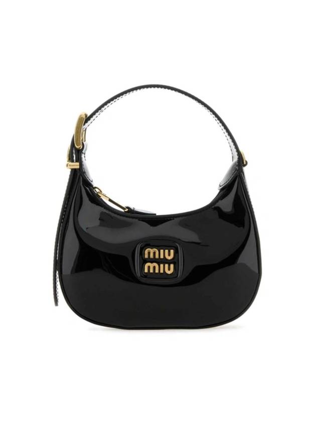 Patent Leather Hobo Shoulder Bag Black - MIU MIU - BALAAN 1