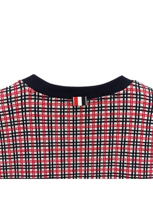 24SS Check Jacquard Sweatshirt MJT421A 960 - THOM BROWNE - BALAAN 6