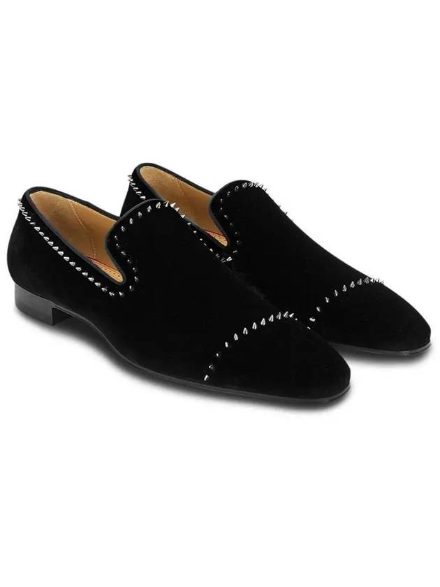 studded velvet loafers black - CHRISTIAN LOUBOUTIN - BALAAN.