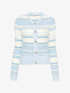 Striped Soft Wool Cardigan Light Blue - GANNI - BALAAN 2