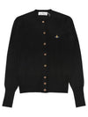 Bea Logo Wool Cardigan Black - VIVIENNE WESTWOOD - BALAAN 3