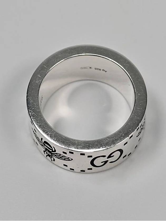 Bee GG engraving wide silver ring No 9 - GUCCI - BALAAN 6