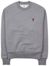 Small Heart Logo Sweatshirt Grey - AMI - BALAAN 4