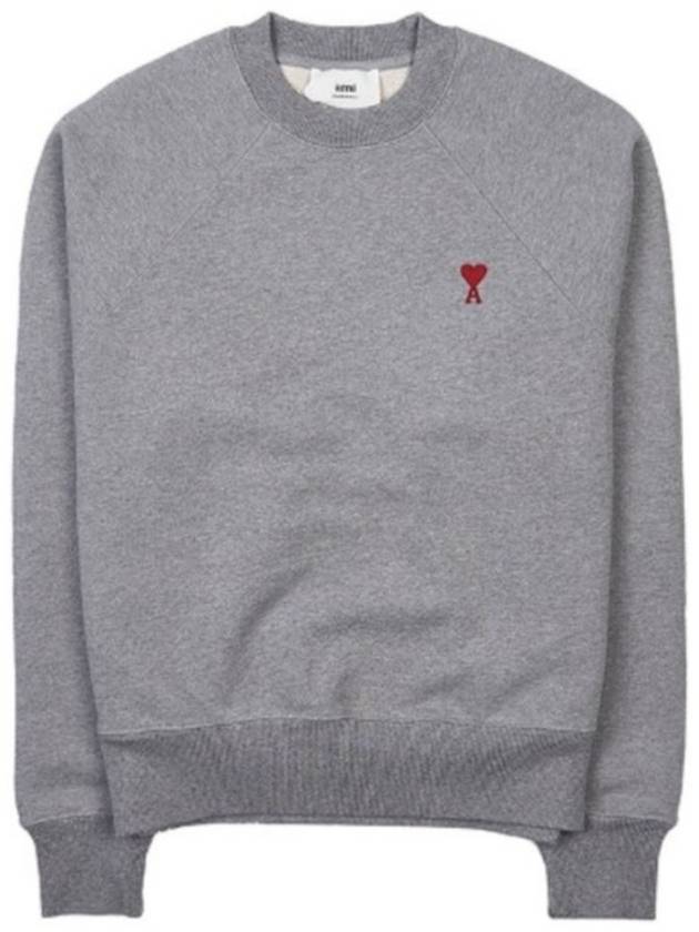 Small Heart Logo Sweatshirt Grey - AMI - BALAAN 4