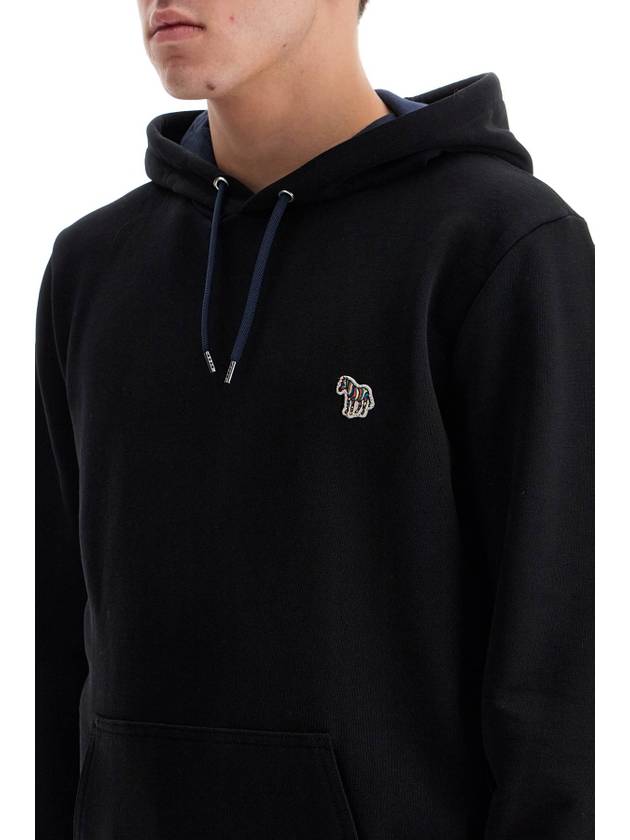 Zebra Patch Cotton Hoodie Black - PAUL SMITH - BALAAN 5