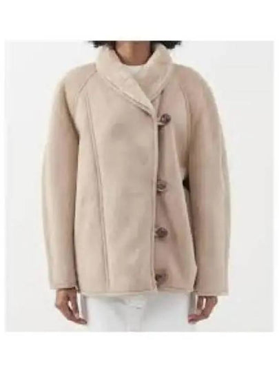 Women's Abenila Shearling Duffle Coat Beige - ISABEL MARANT - BALAAN 2