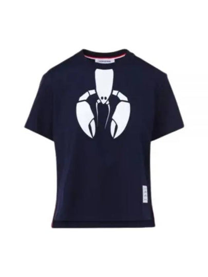 Women's Lobster Icon Short Sleeve T-Shirt Navy - THOM BROWNE - BALAAN 2