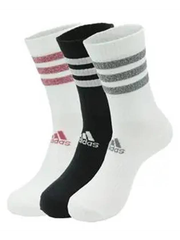 Glam 3 Stripes Cushioned Crew Socks 3 Pack Set - ADIDAS - BALAAN 2