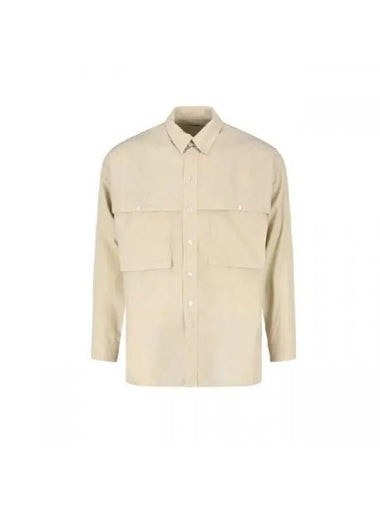 Storm Flap Long Sleeve Shirt Beige - LEMAIRE - BALAAN 1