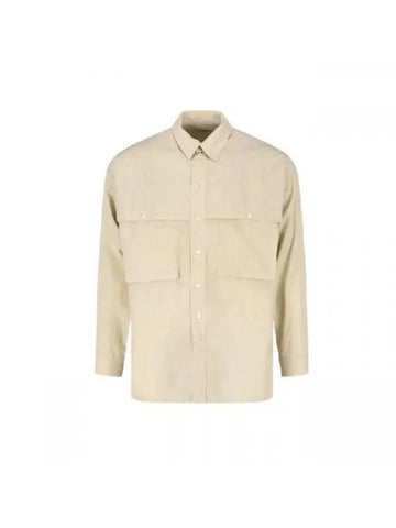 Storm Flap Long Sleeve Shirt Beige - LEMAIRE - BALAAN 1