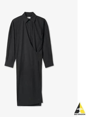 Straight collar twisted dress black - LEMAIRE - BALAAN 1