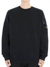 Brushed Organic Cotton Fleece Sweatshirt Black - STONE ISLAND - BALAAN 3