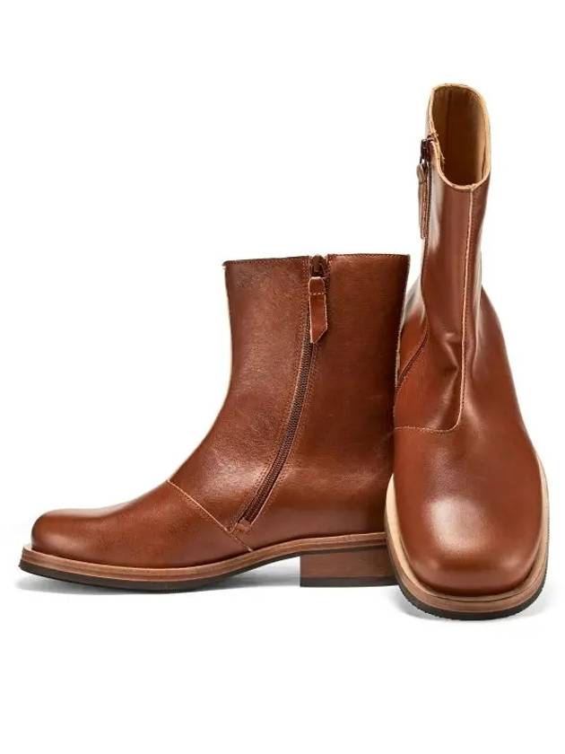 Camion Leather Ankle Boots Cognac Brown - OUR LEGACY - BALAAN 4