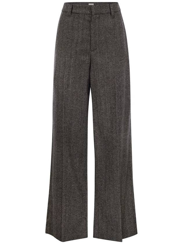 Loose Sartorial chevron carded techno wool trousers - BRUNELLO CUCINELLI - BALAAN 1