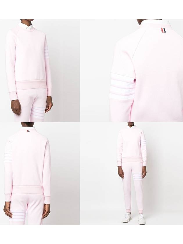 Women's Diagonal Wappen Crew Neck Sweatshirt Pink - THOM BROWNE - BALAAN 9