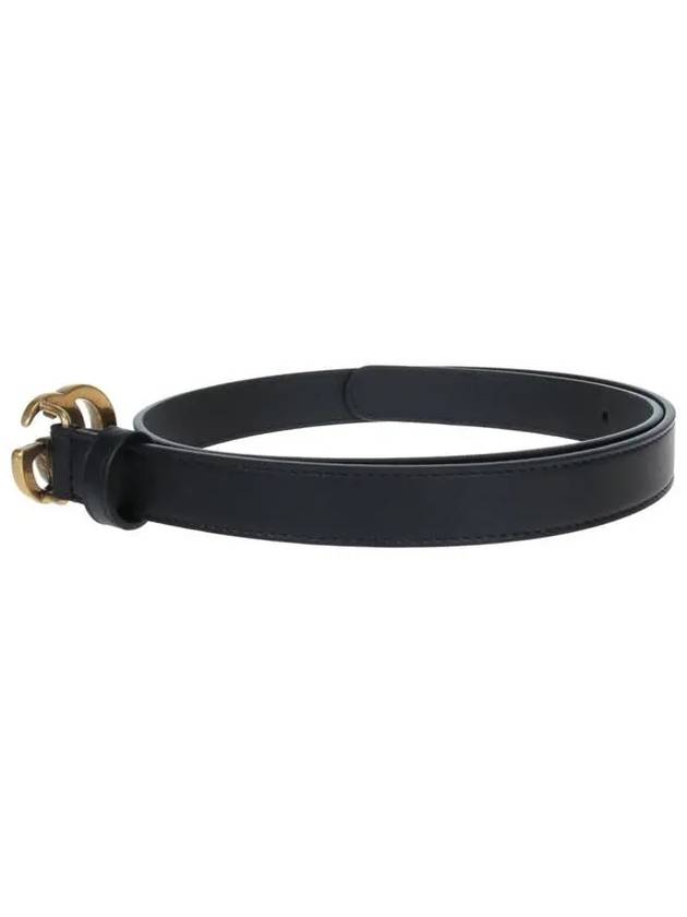 GG Marmont Double Buckle Thin Belt Black - GUCCI - BALAAN 3