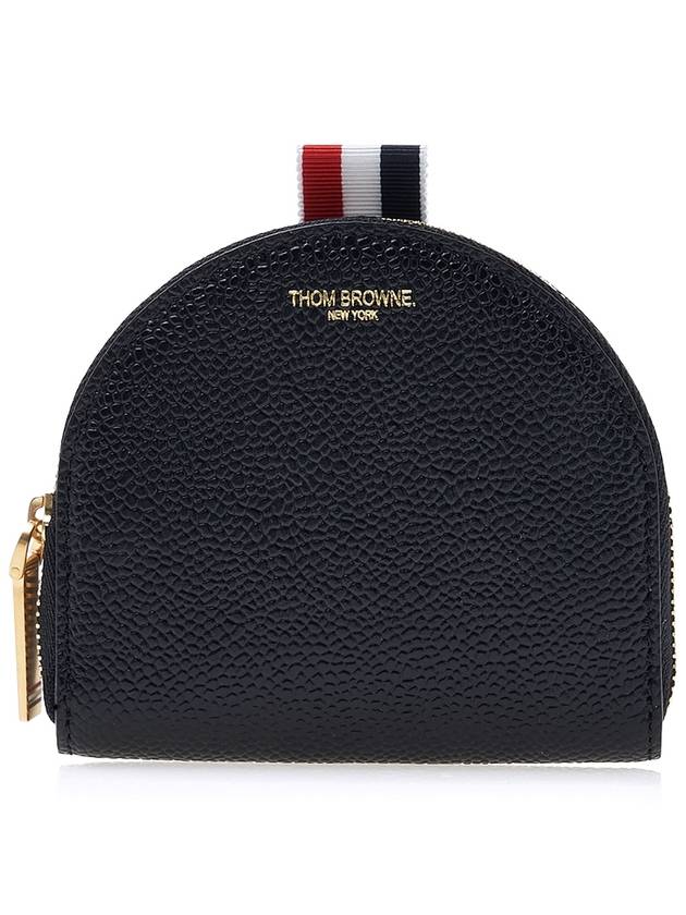 Pebble Grain Leather Coin Wallet Black - THOM BROWNE - BALAAN 2