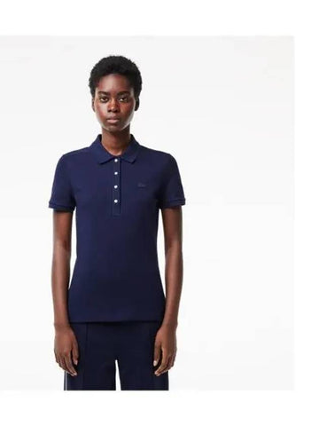 Women s 4 button slim fit polo shirt navy - LACOSTE - BALAAN 1