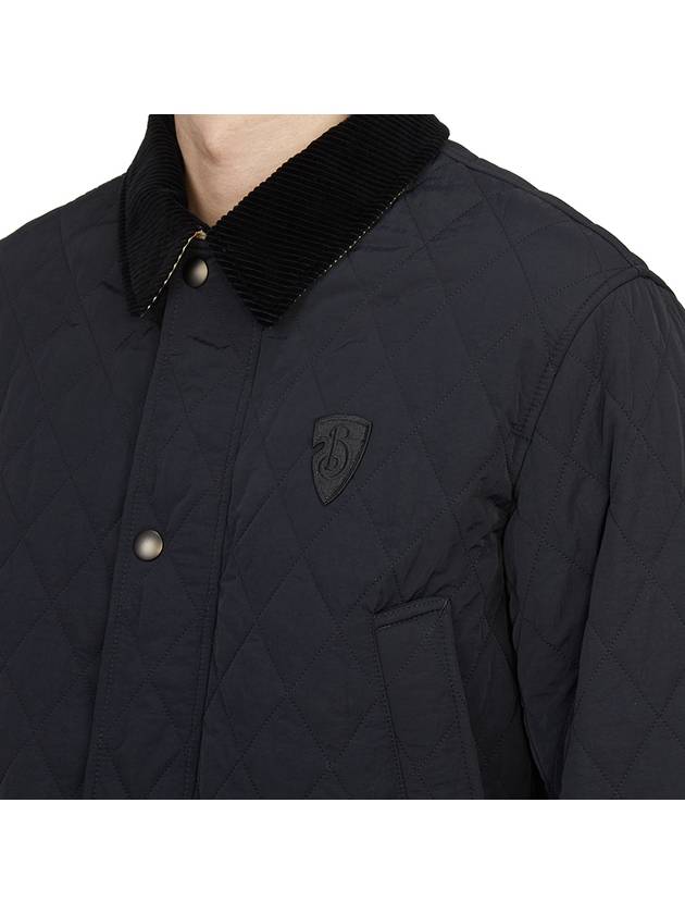 Corduroy Collar Quilted Jacket Black - BURBERRY - BALAAN 9