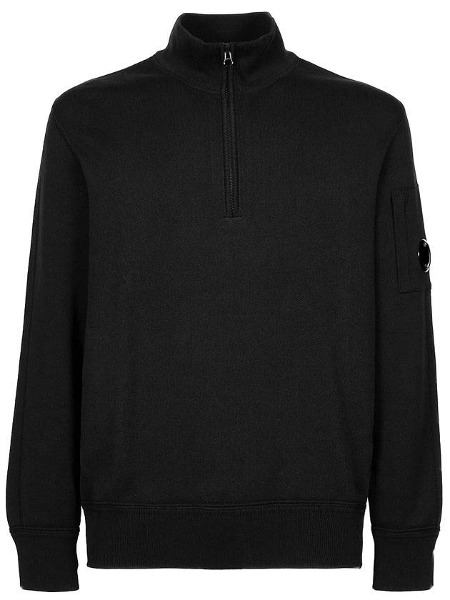 Cotton Lens Wappen Sweatshirt Black - CP COMPANY - BALAAN 1