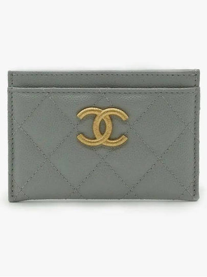 CC logo card wallet shiny caviar gold gray AP3524 - CHANEL - BALAAN 2