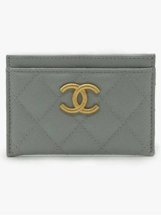 CC logo card wallet shiny caviar gold gray AP3524 - CHANEL - BALAAN 2