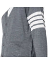 Men's Classic V-neck Merino Wool Cardigan Medium Grey - THOM BROWNE - BALAAN 4