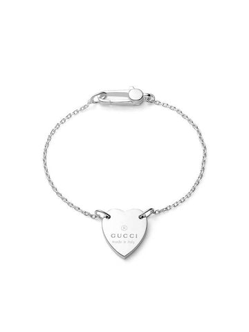 Trademark Heart Pendant Bracelet YBA223513001 Silver - GUCCI - BALAAN.