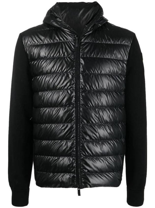 Men's Padded Cotton Hooded Zip-Up Black - MONCLER - BALAAN 1