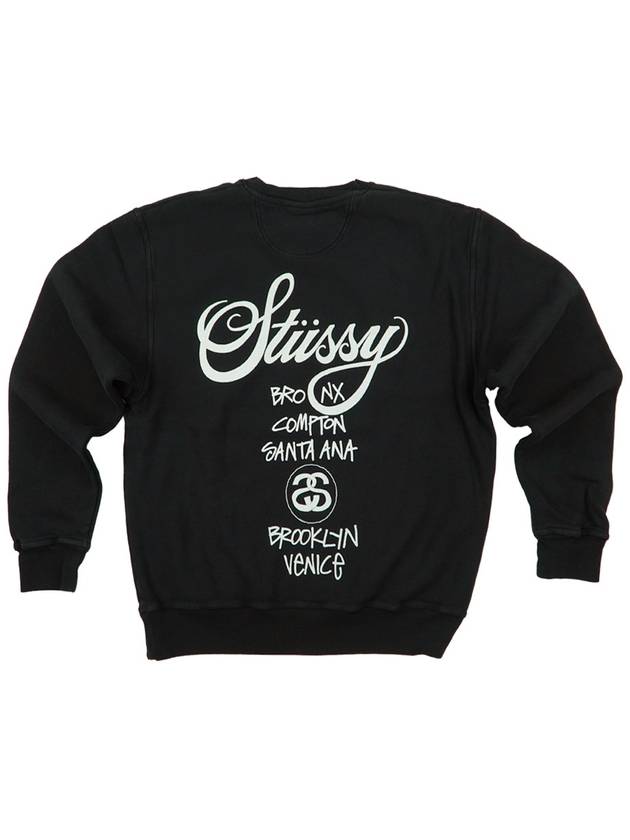 Italian Origin Top Wear World Tour Crew Neck Sweatshirt Black 3913851 - STUSSY - BALAAN 5