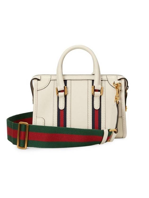 Bauletto Web Striped Tote Bag White - GUCCI - BALAAN 4