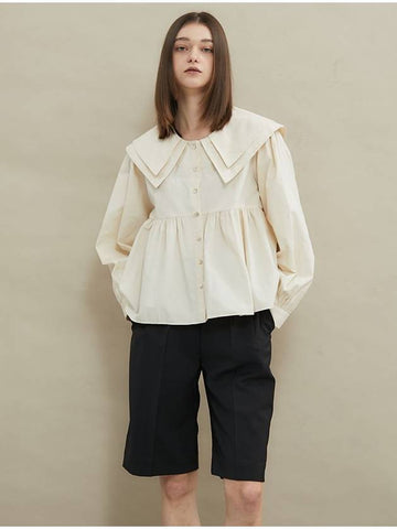 Sailor Double Collar Blouse Beige - MANAVIS7 - BALAAN 1