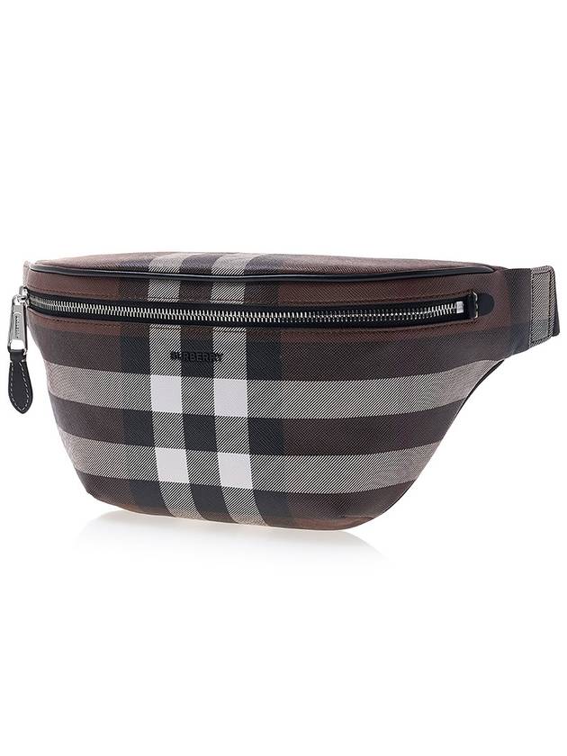 Checked Leather Bum Belt Bag Dark Birch Brown - BURBERRY - BALAAN 3