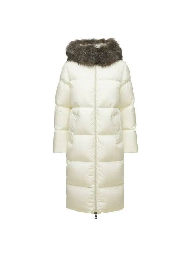 Women's Marrionier Fur Hood Quilted Long Padding White - MONCLER - BALAAN.