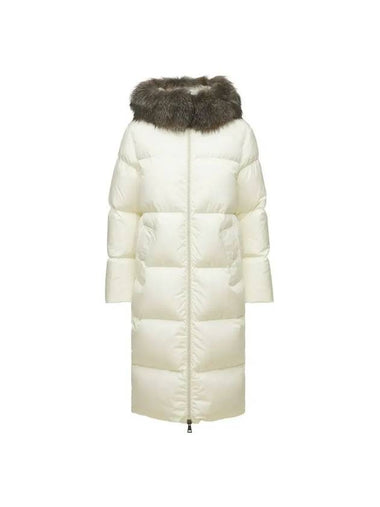 Women's Marrionier Fur Hooded Quilted Long Padding White - MONCLER - BALAAN 1