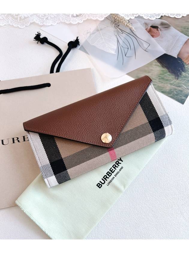 Halton Check Flap Long Wallet Tan - BURBERRY - BALAAN 2