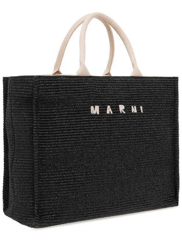 Raffia East West Tote Bag Black - MARNI - BALAAN 5