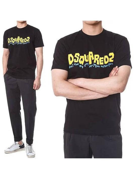 Print Logo Short Sleeve T-Shirt Black - DSQUARED2 - BALAAN 2