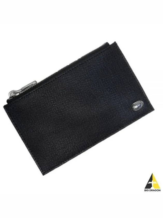 Logo Plated Leather Card Wallet Black - DIESEL - BALAAN 2